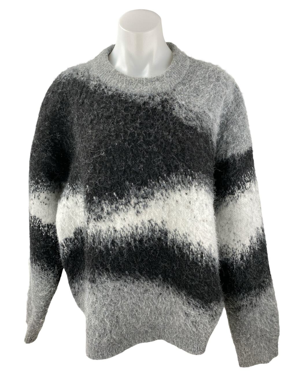 Zara Multicolor Colorblock Crew Neck Long Sleeve Sweatshirt Sweater Top Size L